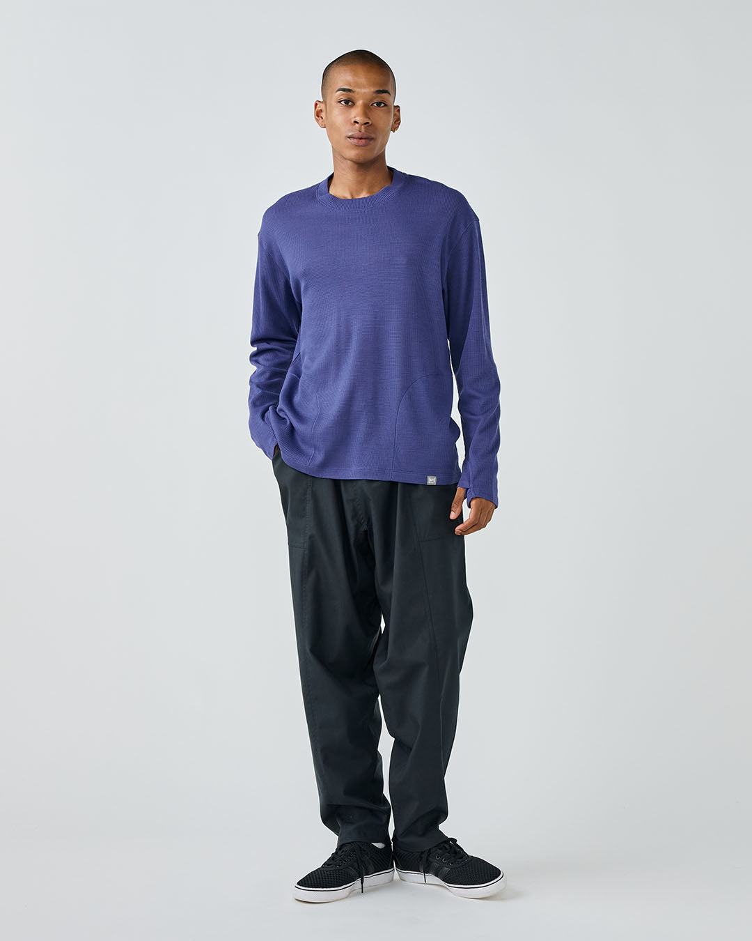 JP 190 ウールワッフル クルーネック ロングスリーブ2(ユニセックス