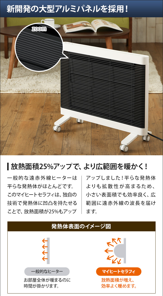 遠赤外線ヒーター マイヒートセラフィ 700W | セレクトショップ・AQUA