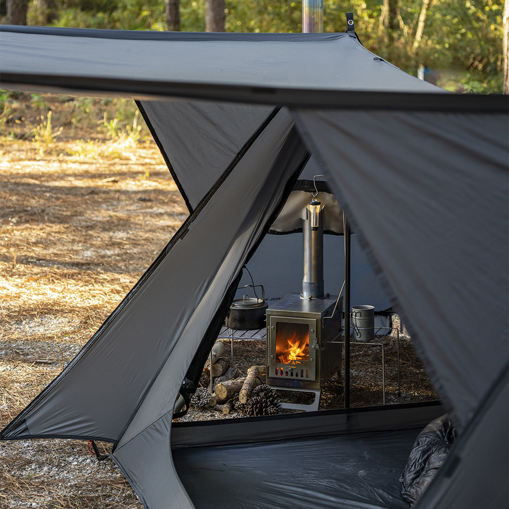 STOVEHUT 20 超軽量 パップテント | 前室あり 軍幕テント煙突穴付き