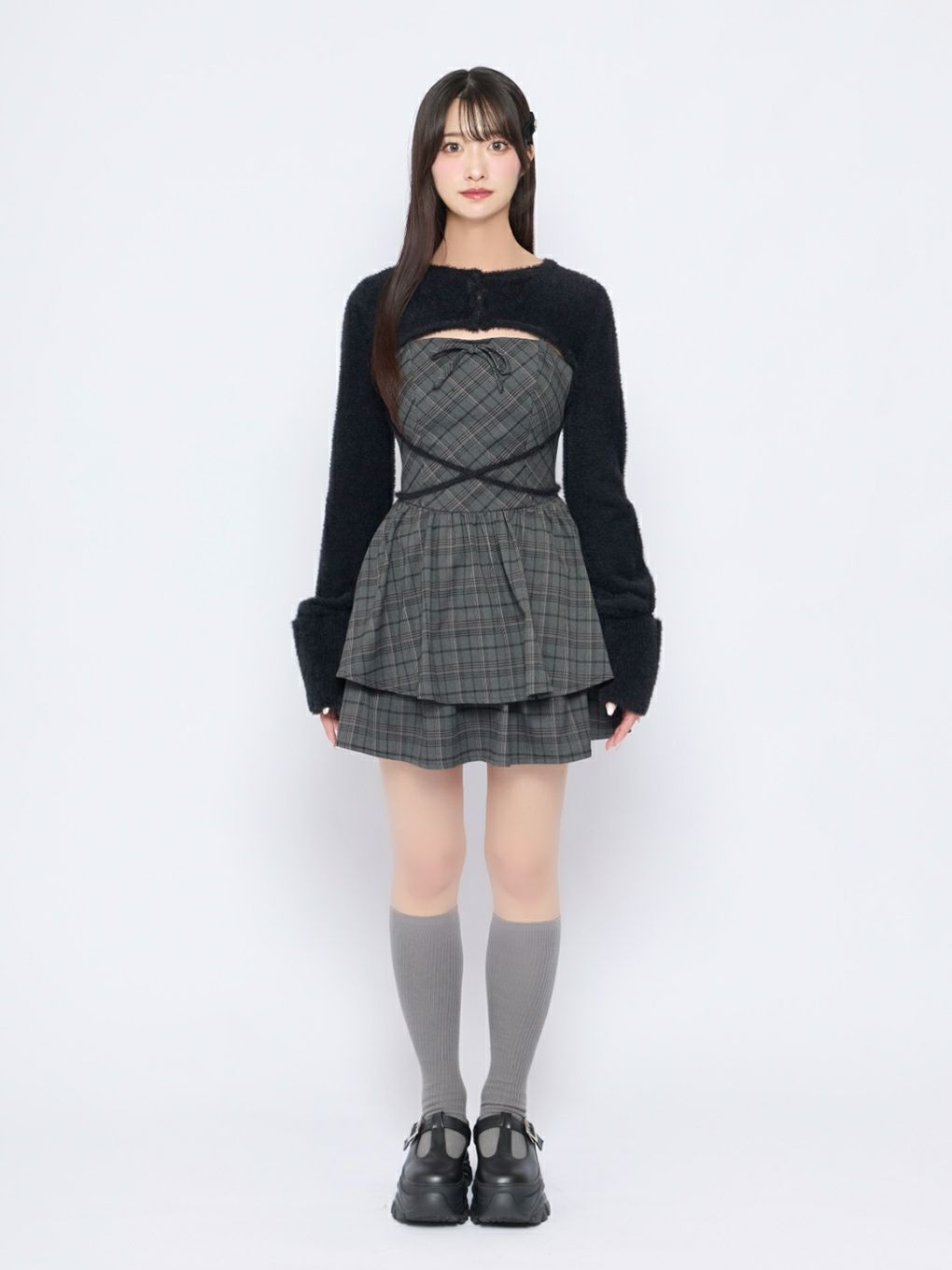 BUBBLES】オープンネックギャザーワンピース | sparkling mall online