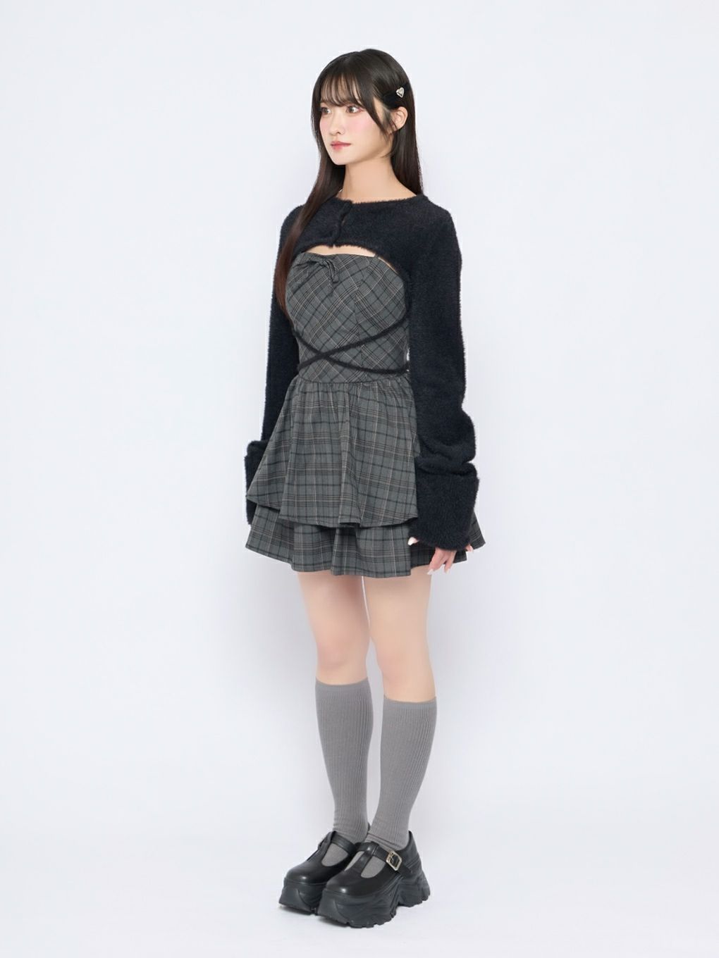 BUBBLES】オープンネックギャザーワンピース | sparkling mall online