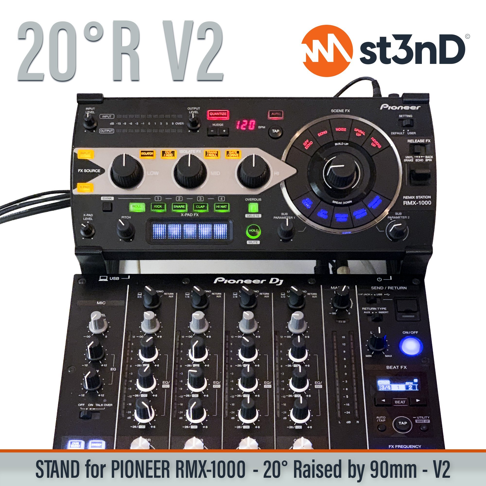 DJ RISER STAND for PIONEER RMX-1000 - 20° (V2) - Synth Stand +