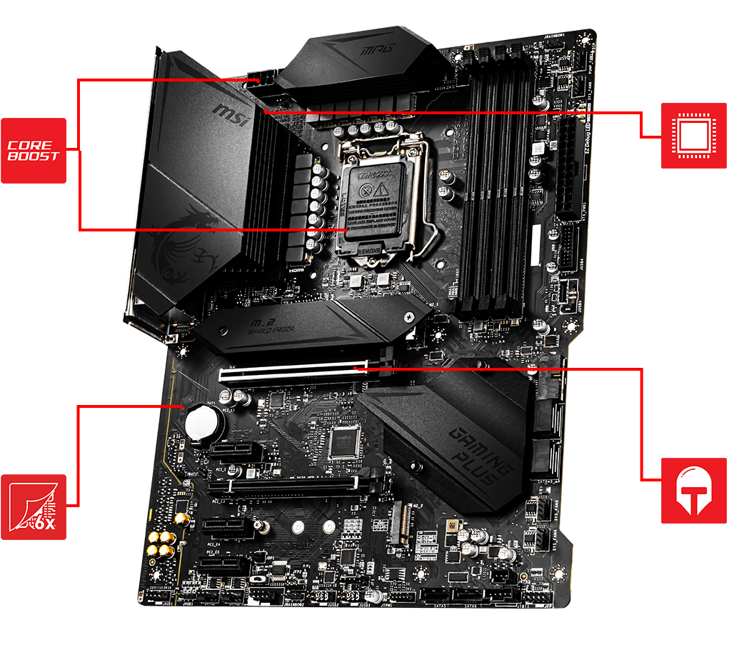 MSI MPG Z490 GAMING PLUS ATX Gaming Motherboard (10th Gen Intel