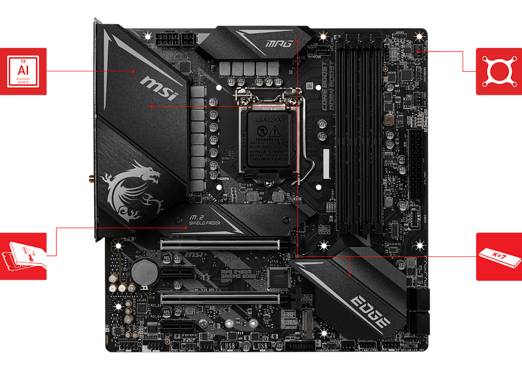 MSI MPG Z490M GAMING EDGE WIFI mATX Gaming Motherboard (10th Gen