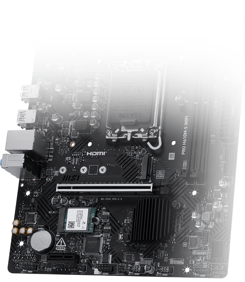 PRO H610M-S WIFI Motherboard M-ATX - Intel 12th & 13th & 14th Gen