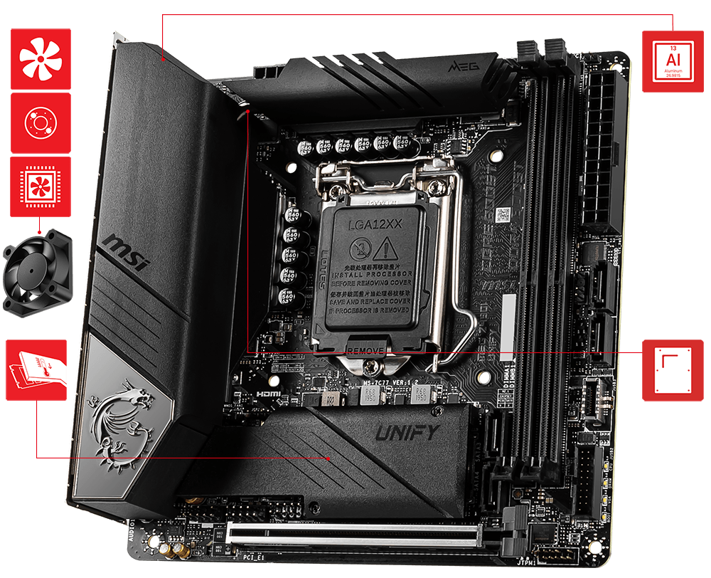 MSI MEG Z490I UNIFY Mini-ITX Gaming Motherboard (10th Gen Intel