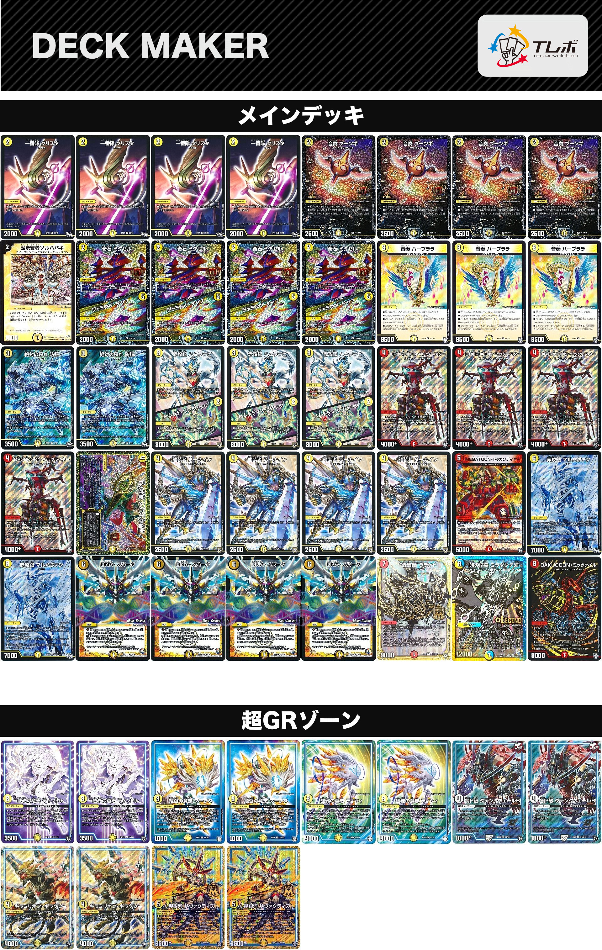 デュエルマスターズ 赤白メタリカミッツァイル デッキレシピ詳細