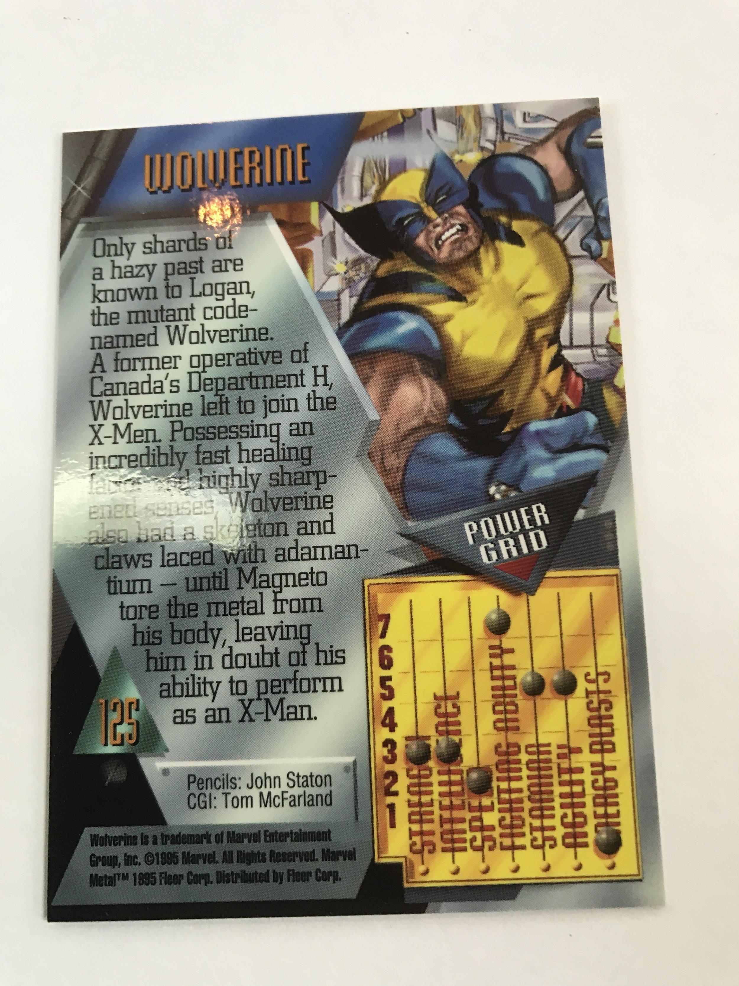 WOLVERINE #125 card : Marvel Metal 1995 Fleer Chromium; NM/M X-men
