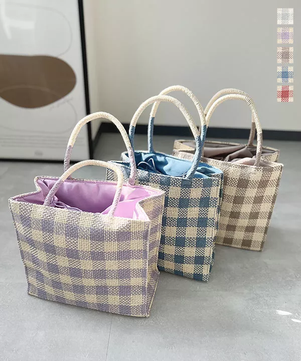 チェックボックストートバッグ [B1464] - レディースファッション通販