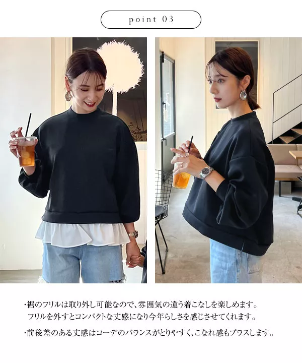 mikuさんコラボ ]取り外しOK裾フリルダンボールプルオーバー [C6782