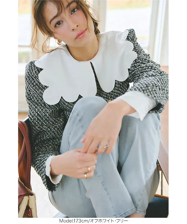 スカラップカラーブラウス [C7032] - レディースファッション通販 神戸