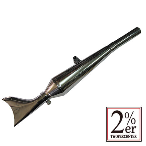 SR400/500 スリップオン メガホンフィッシュテールマフラー / 2％er