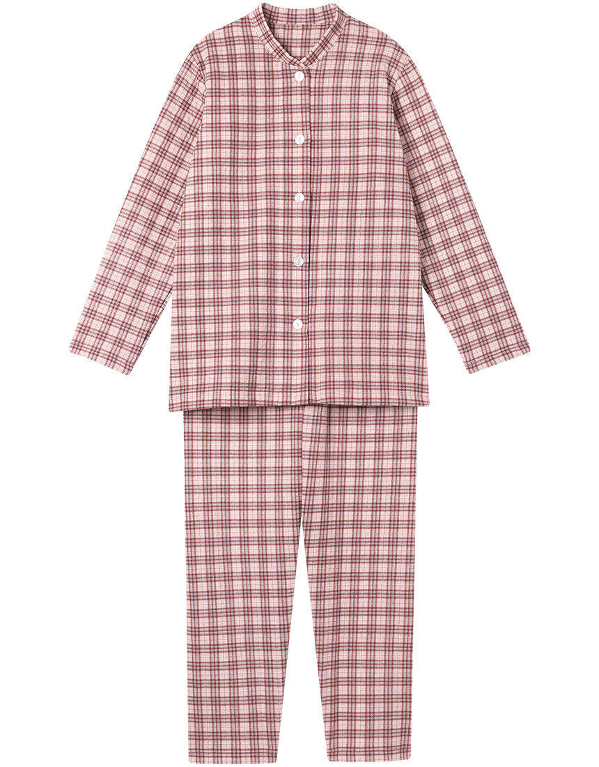 ワコール／ラブボディ チェック柄と更紗柄のニットキルトパジャマ
