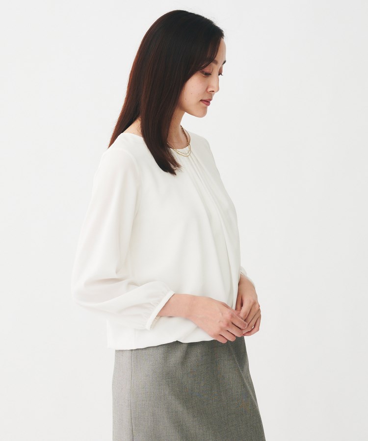 透けにくい/ウエストイン見え】パウダリーブラウス（シャツ・ブラウス
