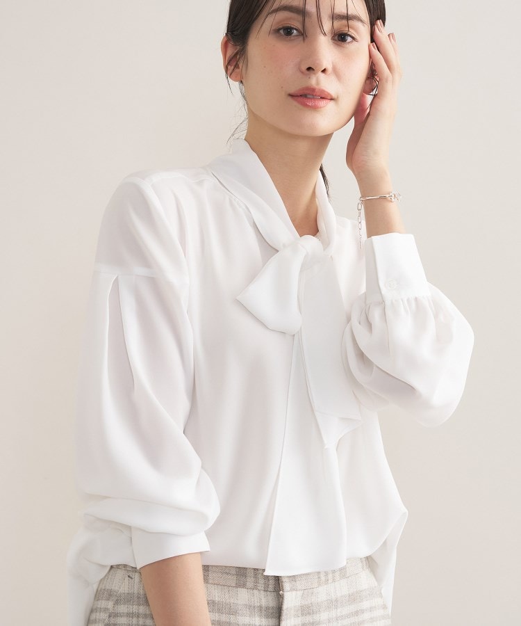 セレモニー／洗える】ジョーゼットボウタイブラウス（シャツ・ブラウス