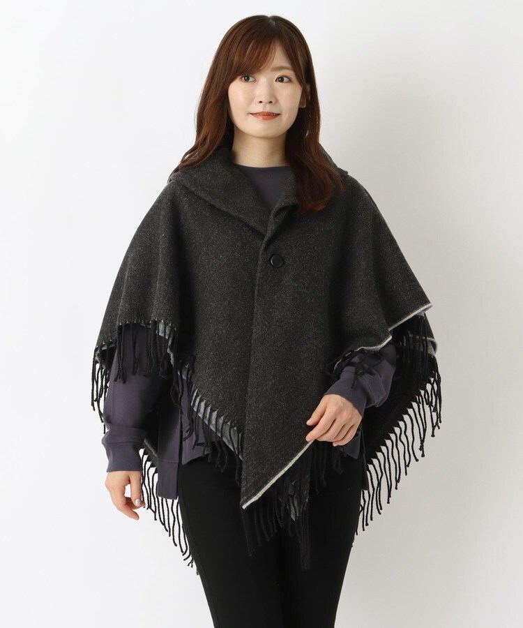 シマエナガ ジャカードリバーシブルケープ（ストール・マフラー