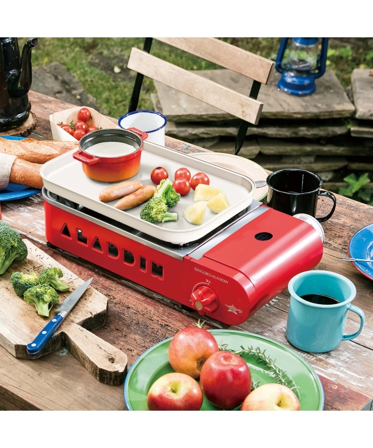 ◇ポータブル ガス ホットプレート プチパン SAG-RS21B RD ＜Aladdin