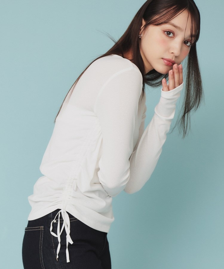 CLASSY掲載》サイドドロストシアートップス【洗濯機洗い可