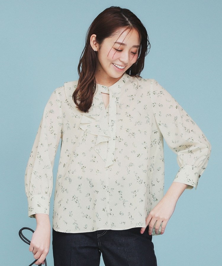 フラワーフリルボウタイブラウス【洗濯機洗い可】（シャツ・ブラウス