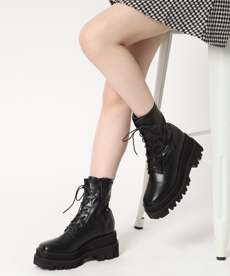 トラックソールレースアップショートブーツ（ブーツ・ブーティ