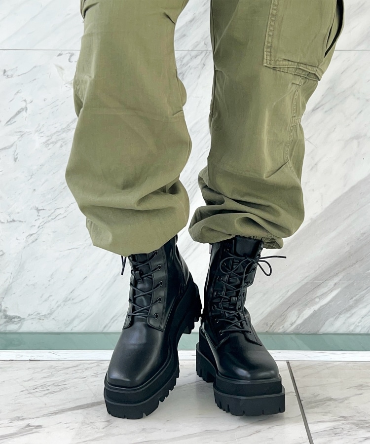 トラックソールレースアップショートブーツ（ブーツ・ブーティ