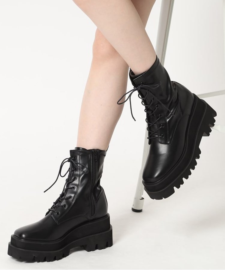 トラックソールレースアップショートブーツ（ブーツ・ブーティ