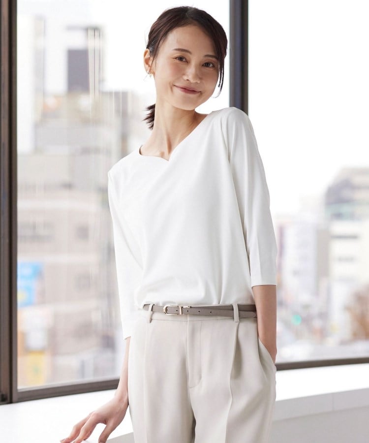 UVカット／汗ジミ抑制】透けないカットソー【7分袖／S～3L