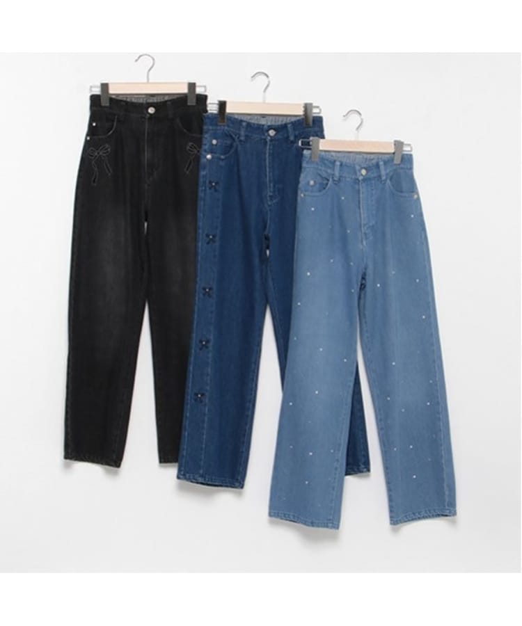 アソートデザイン美脚ルーズストレートデニムパンツ（その他） | mezzo