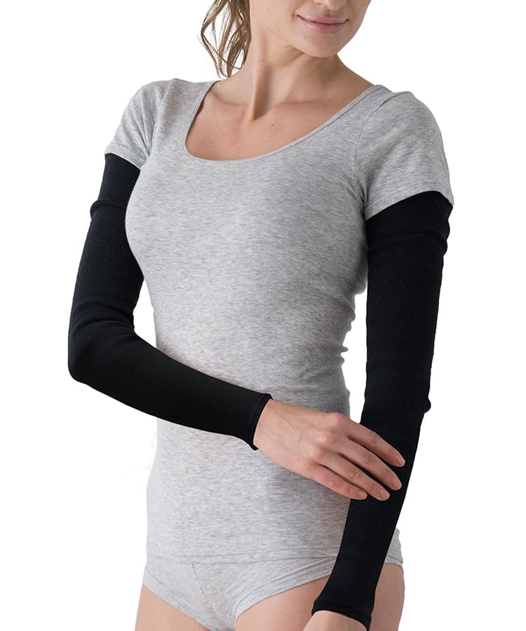 peu a beaute】アームサポーター(Lサイズ ブラック): ヨガウェアLAVA