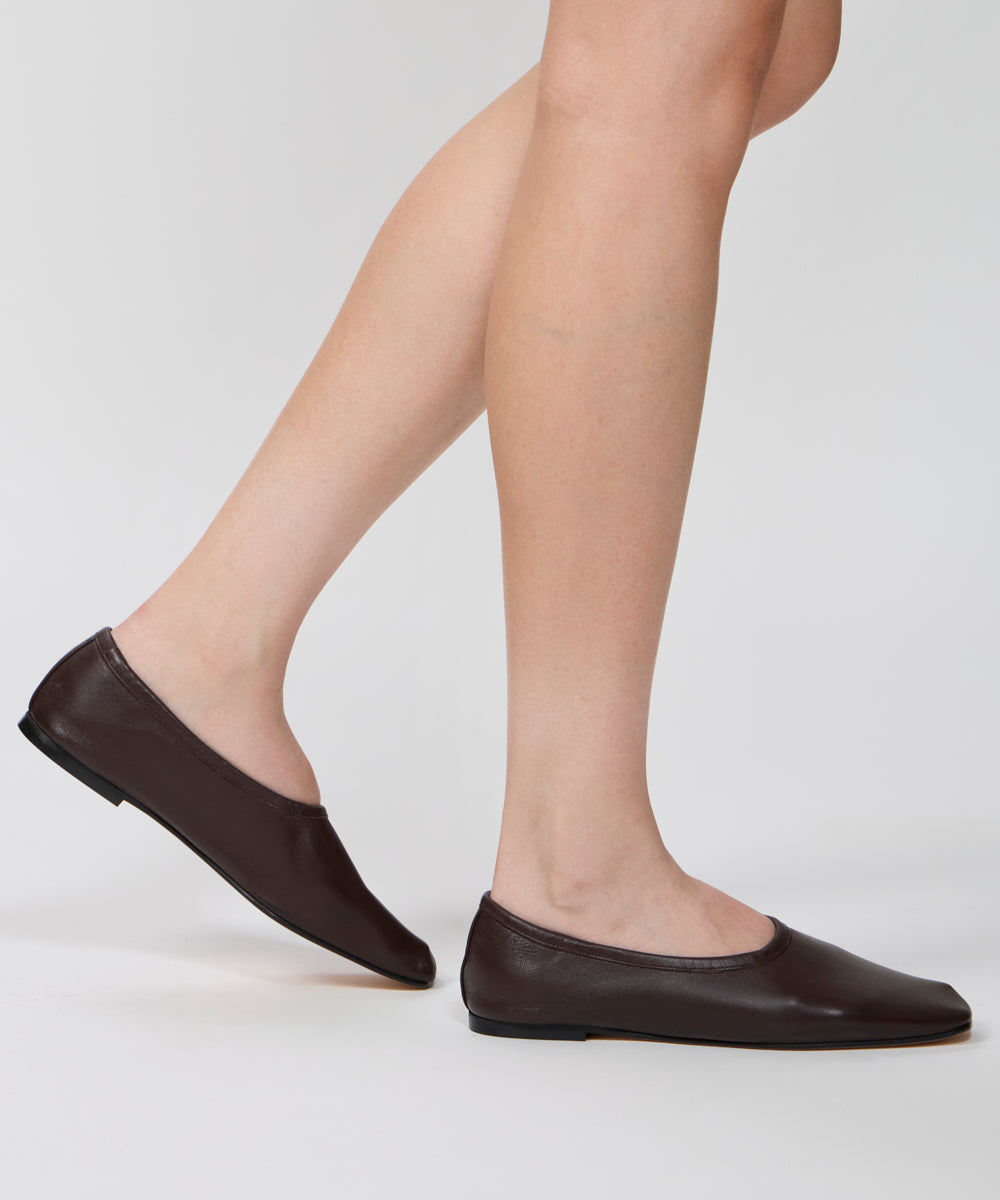 PELLICO SUNNY | スムースレザー フラットシューズ 1.0cm BROWN