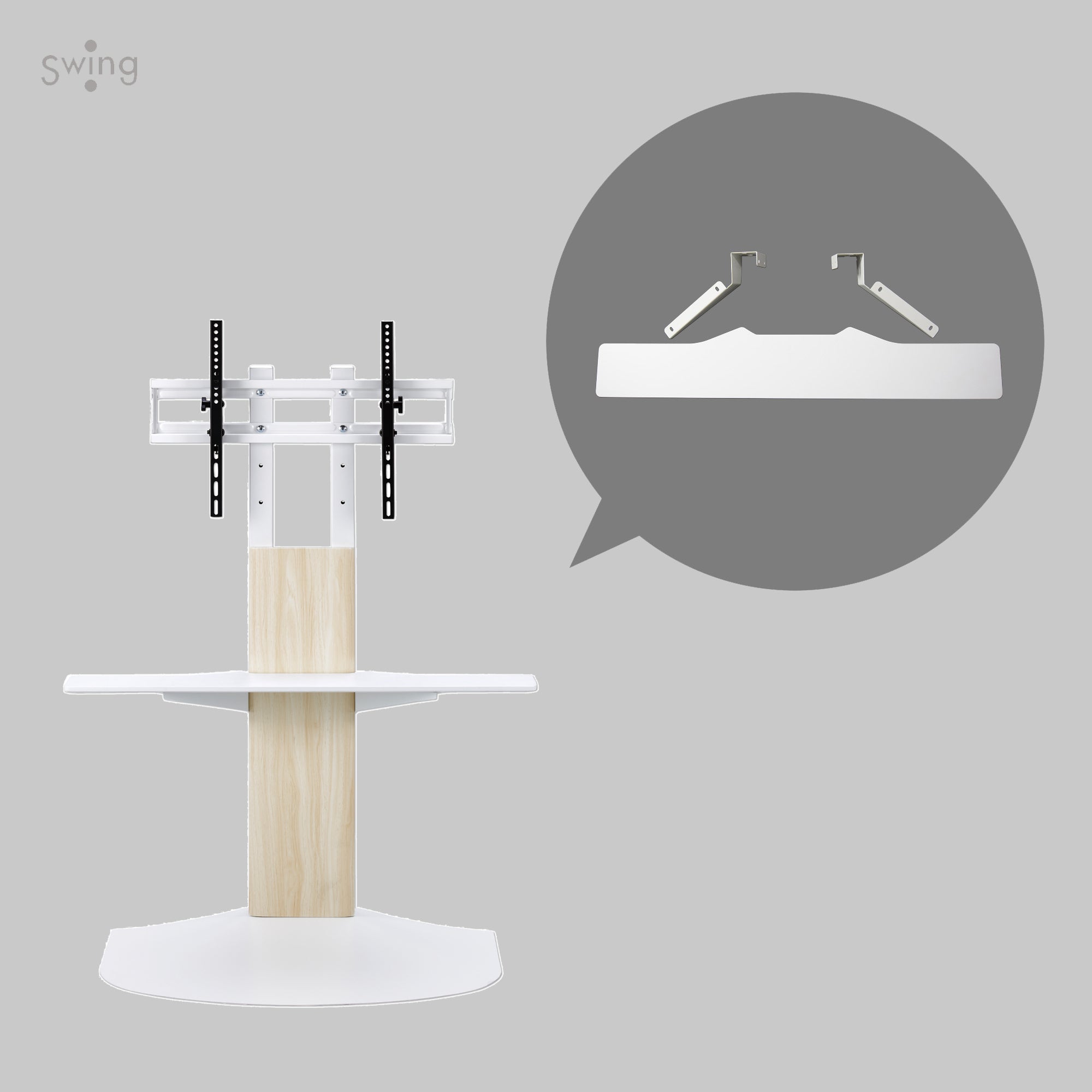 壁寄せテレビスタンド-WS-B840専用-シアターバー棚板-ホワイト – asahiwood