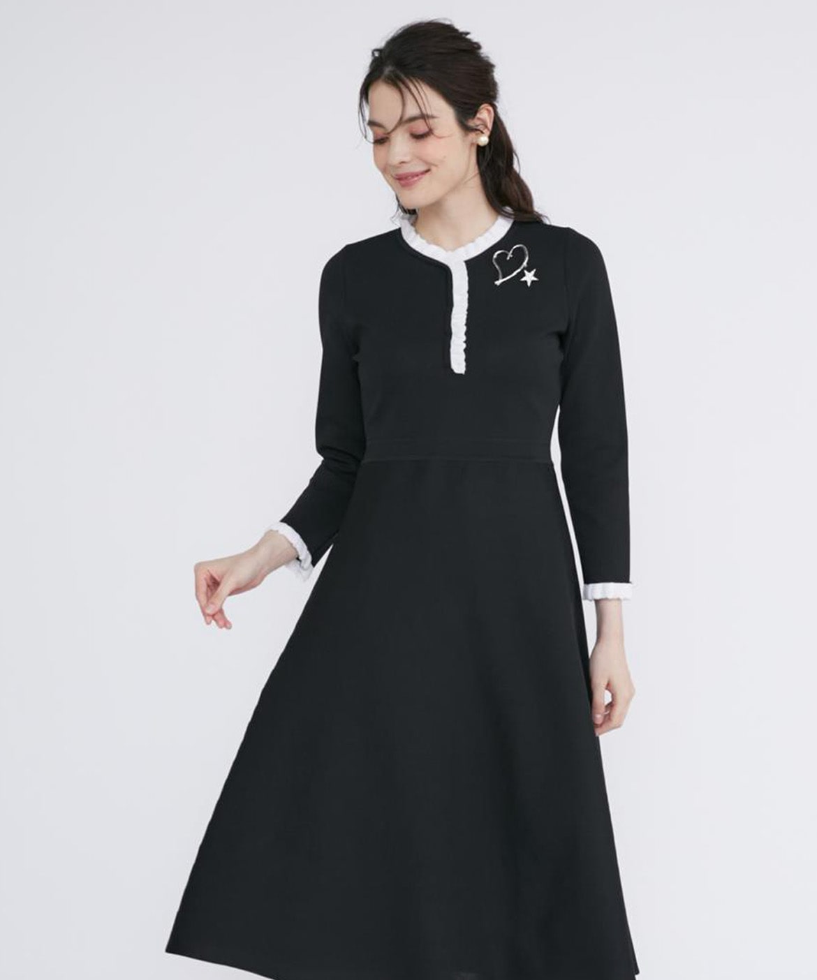 M Maglie le cassetto》フリルデザインニットワンピ―ス｜M Maglie le