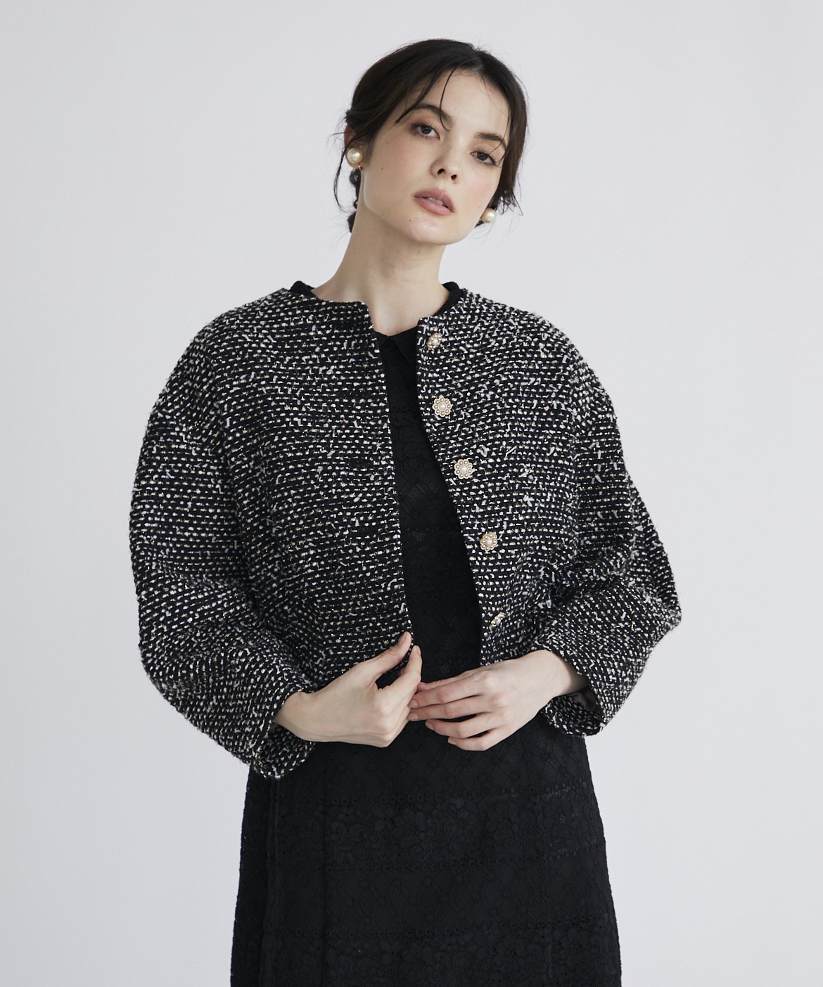 M Maglie le cassetto》スパンコールツイードジャケット｜M Maglie le
