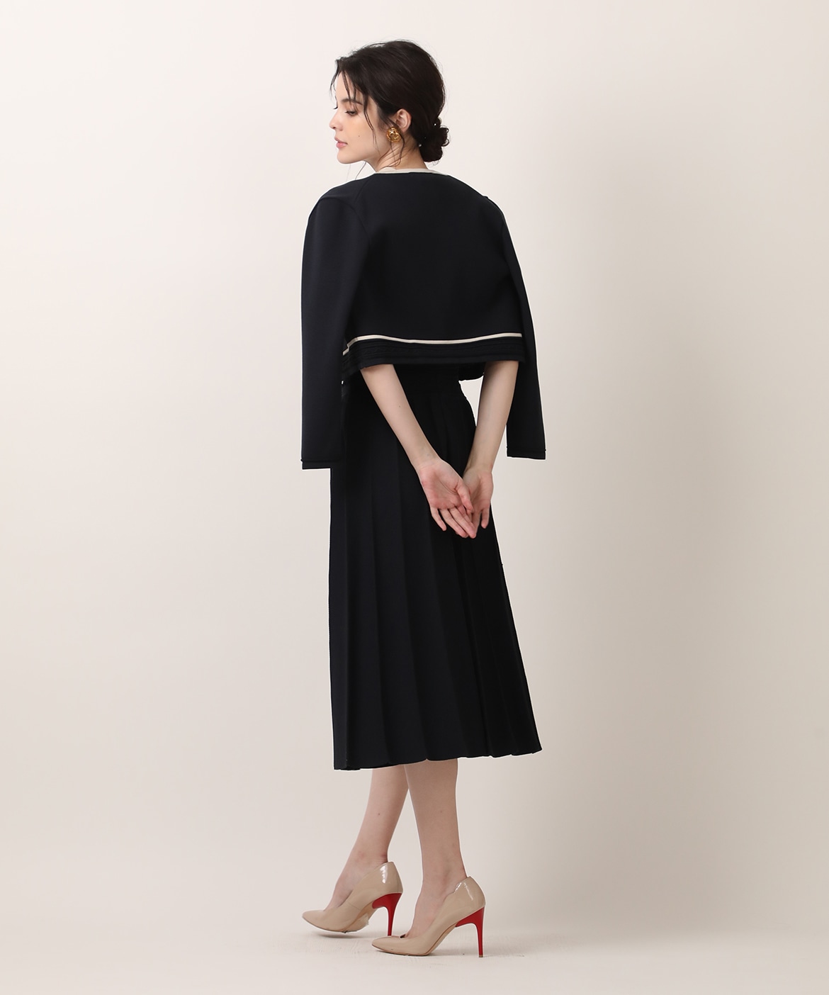 M Maglie le cassetto》バイカラーボレロカーディガン｜M Maglie le