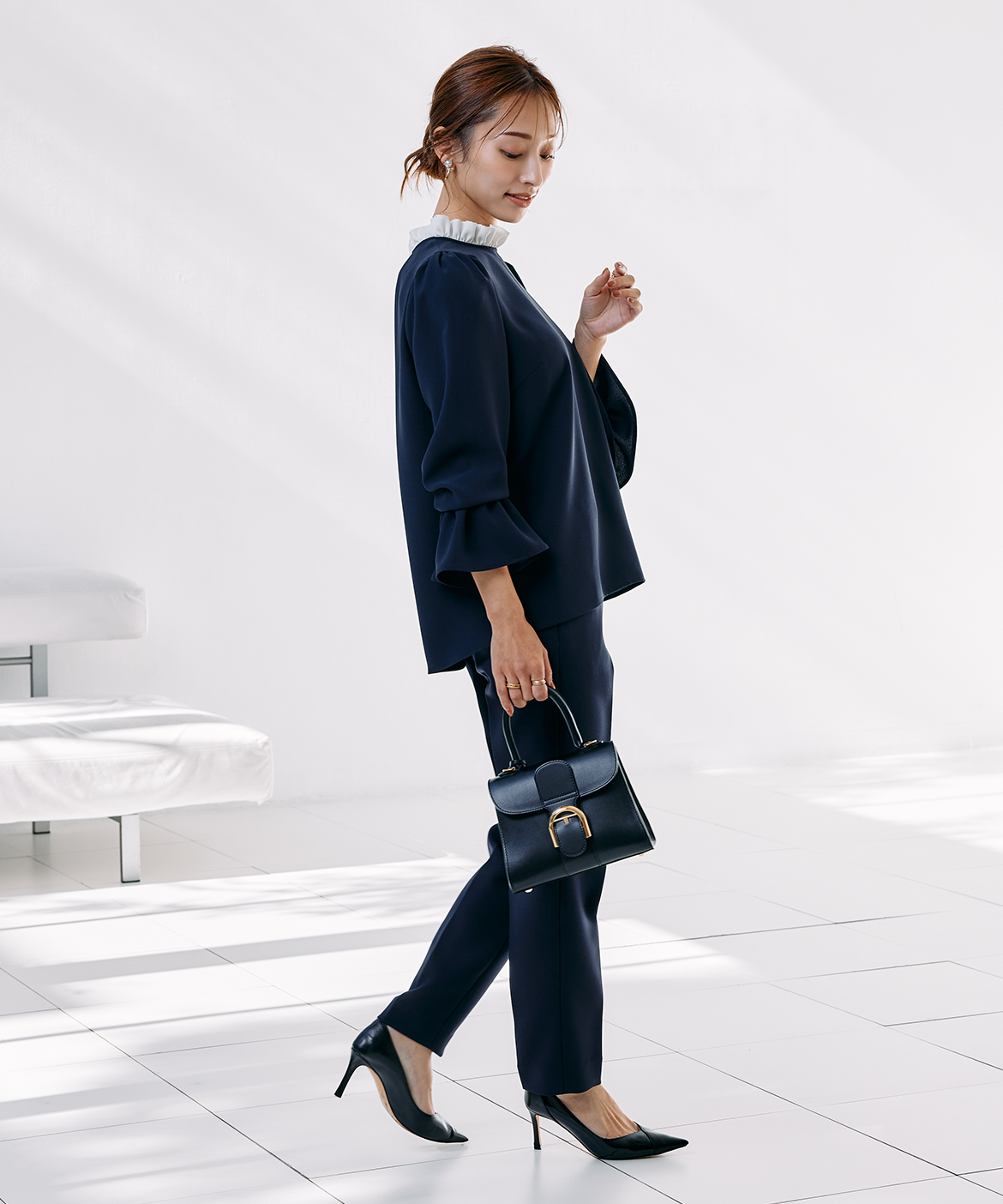 M Maglie le cassetto×吉田理紗》華やかちび衿フリルブラウス｜M