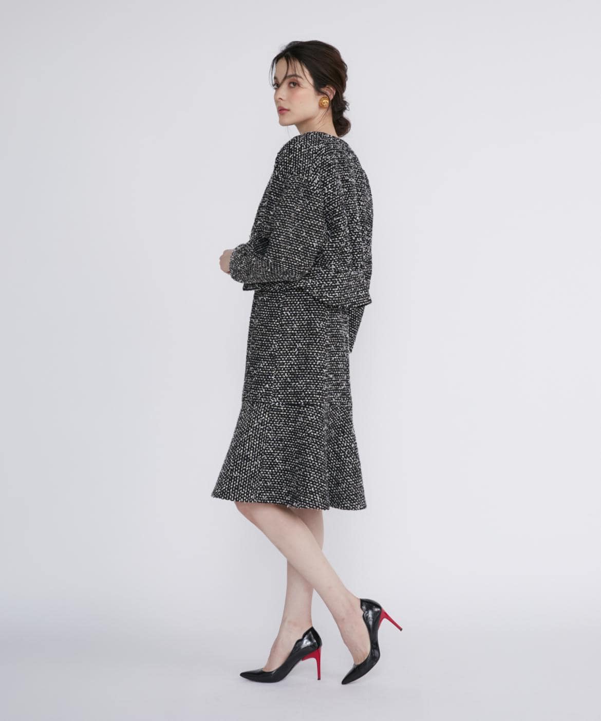 M Maglie le cassetto》スパンコールツイードワンピース｜M Maglie le