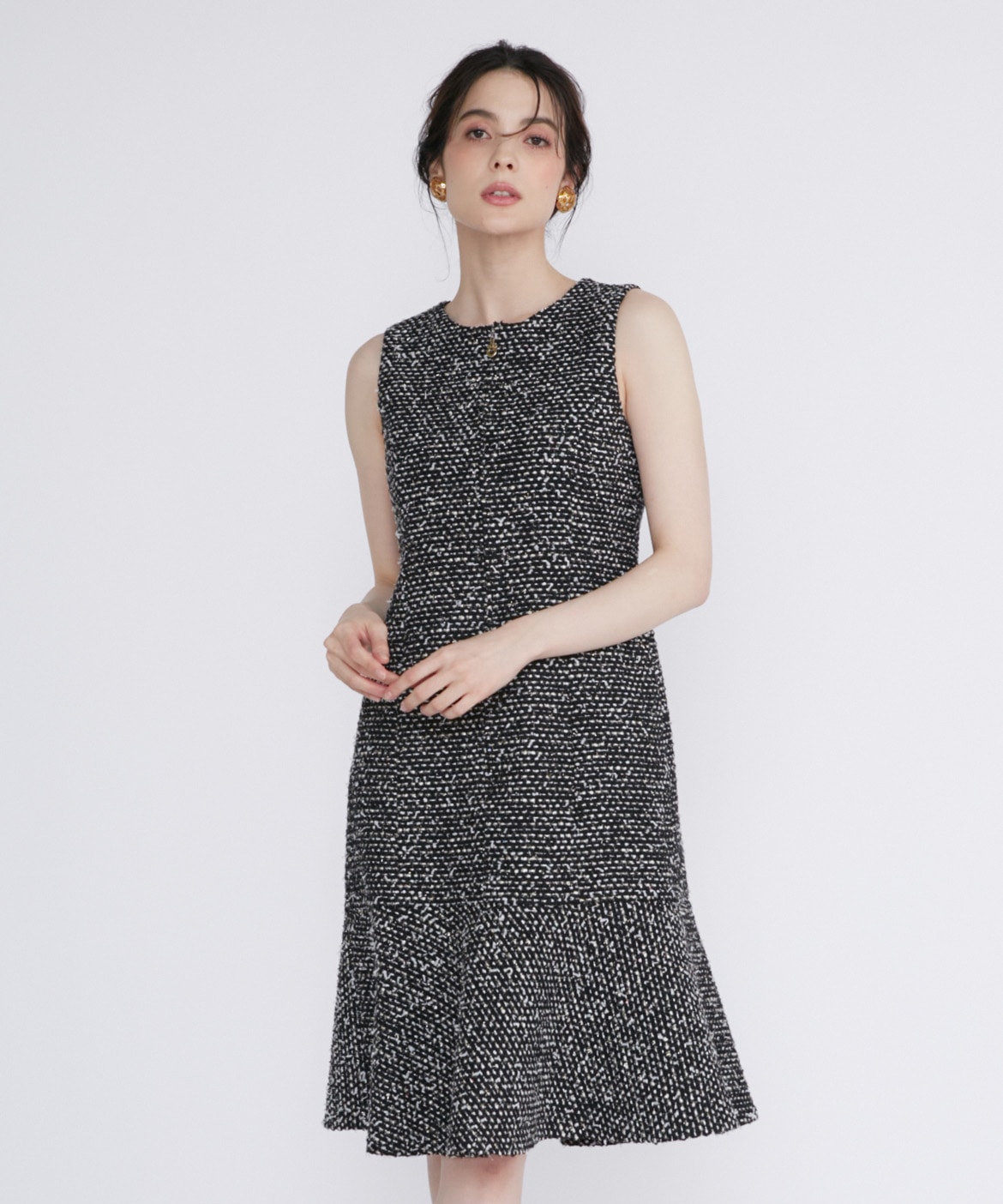 M Maglie le cassetto》スパンコールツイードワンピース｜M Maglie le