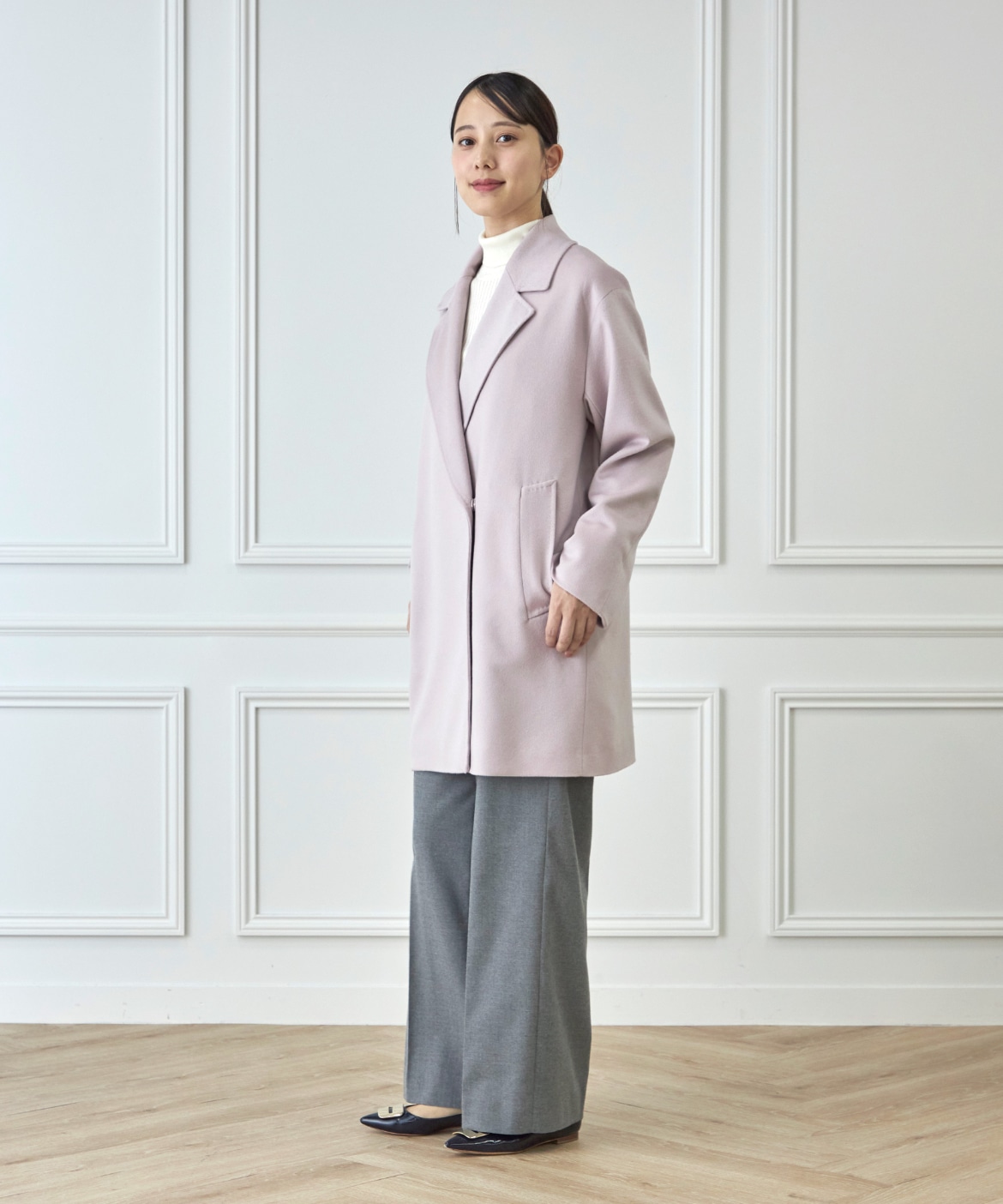 WEB限定》カシミヤ100%ミドル丈コート｜INED（イネド）｜フランドル