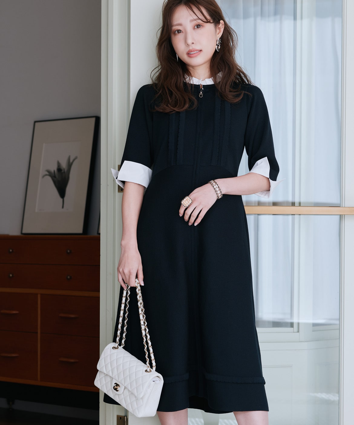 大きいサイズ》“纏うだけで叶う” 品格ドッキングワンピース《M Maglie