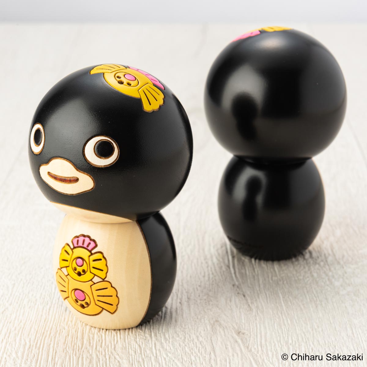 さかざきちはる ペンギンこけし3体セット/特製桐箱仕様（直筆サイン