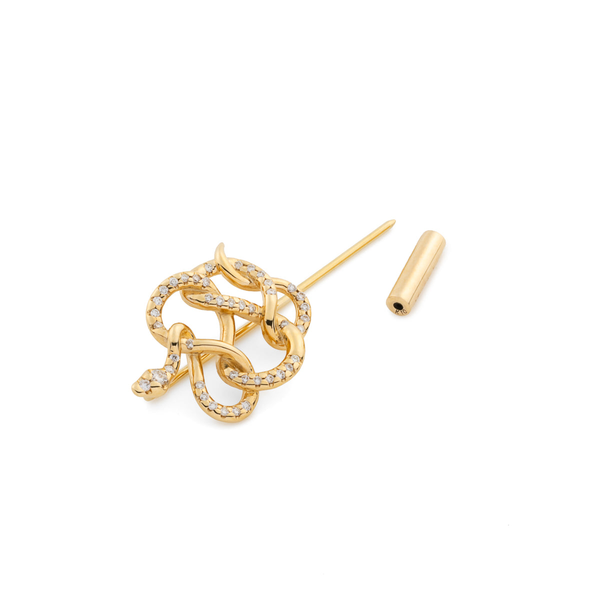 K18 SNAKE KNOT ダイヤモンド ブローチ
