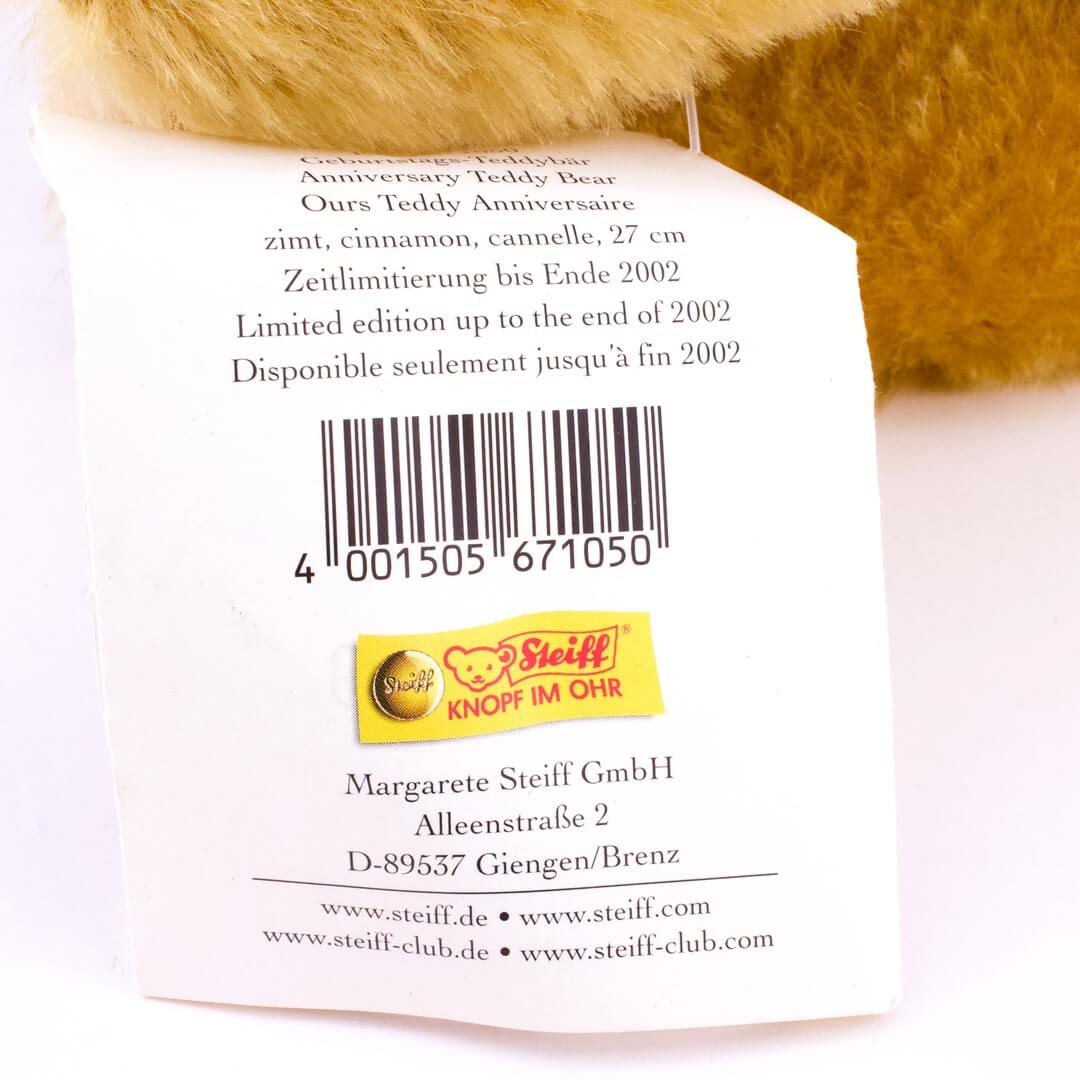 ドイツ シュタイフ（STEIFF） テディベア 2002年限定 テディベア生誕