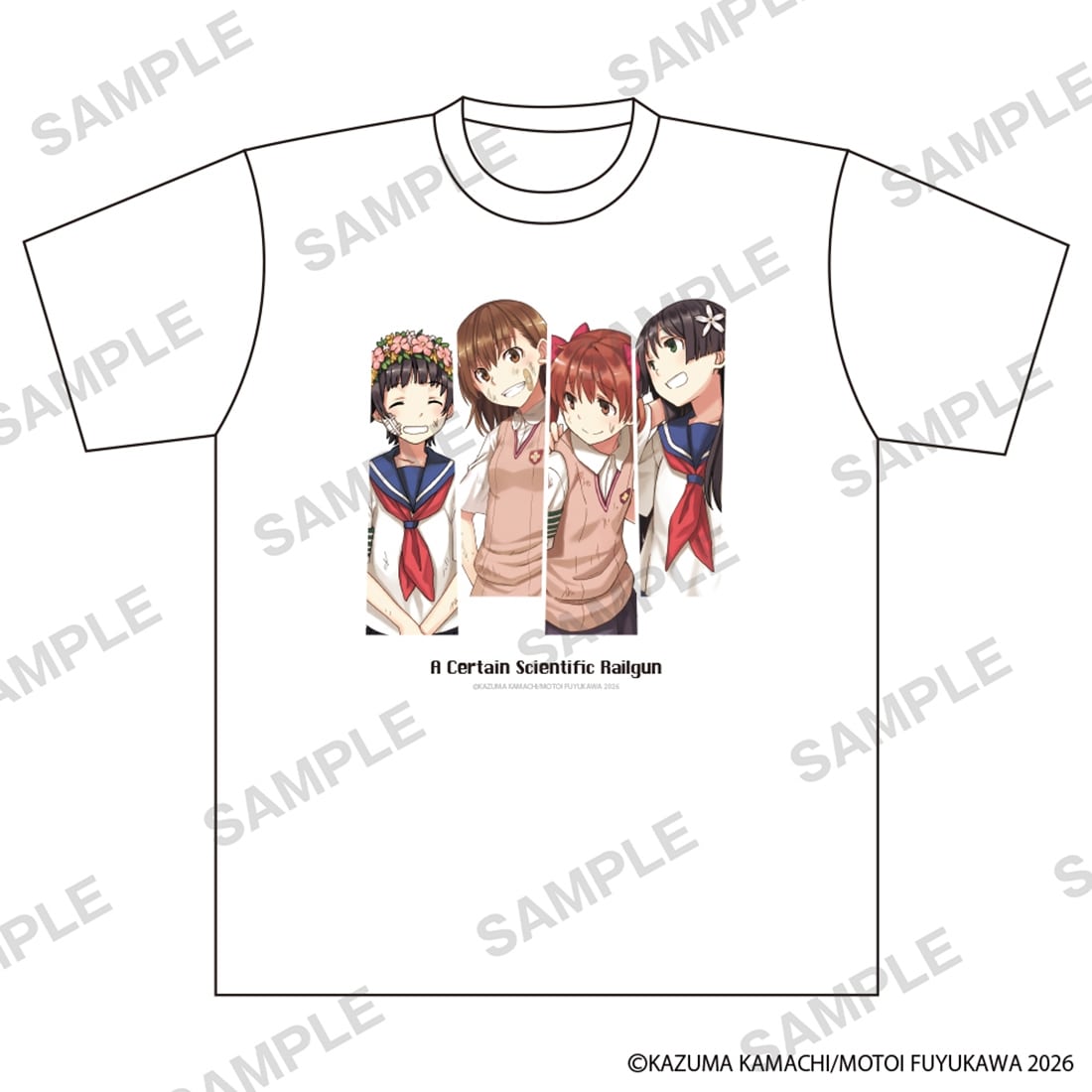 コミック「とある科学の超電磁砲」 Tシャツ ホワイト: グッズ・文具