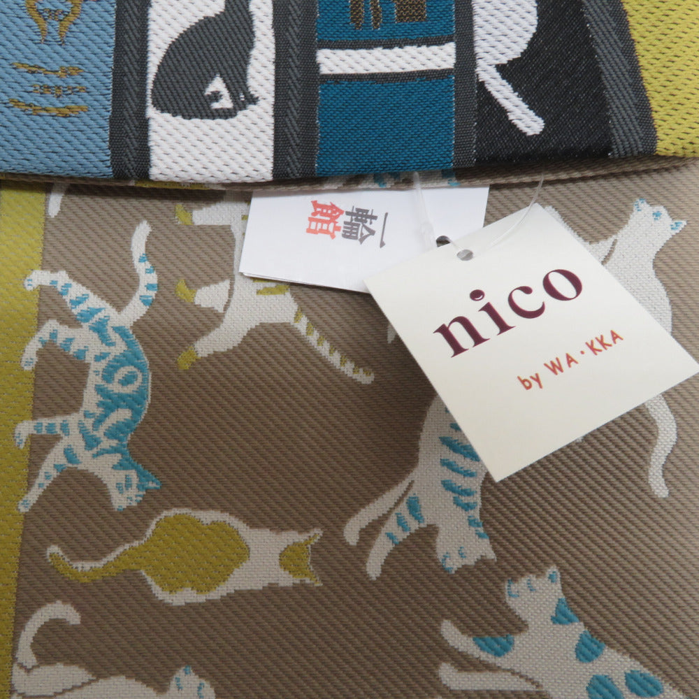 半幅帯 リバーシブル WA KKA NICO わっか ポリエステル 猫の古本屋 黒