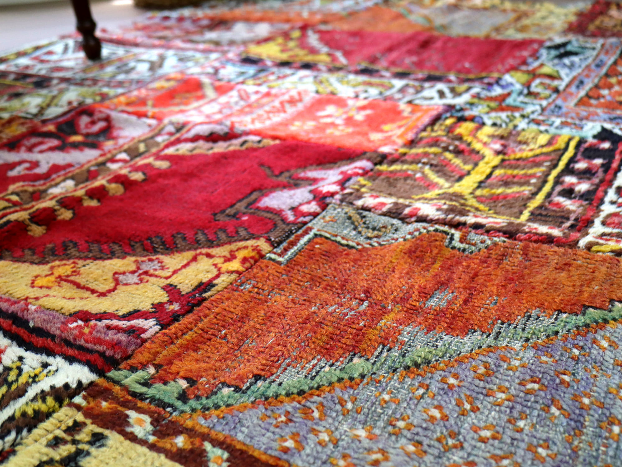 キリムスタイル / パッチワークラグ トルコ手織り絨毯 216×120cm