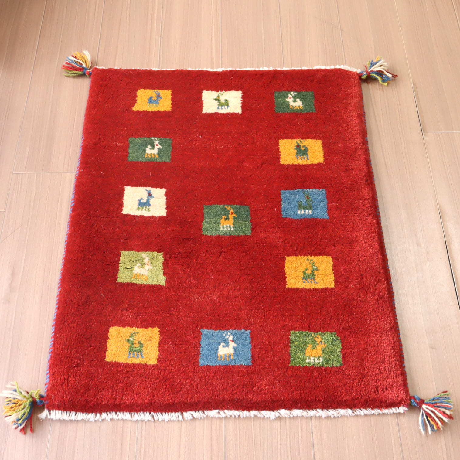 キリムスタイル / ギャッベ 玄関マットサイズ イランカシュカイ族の