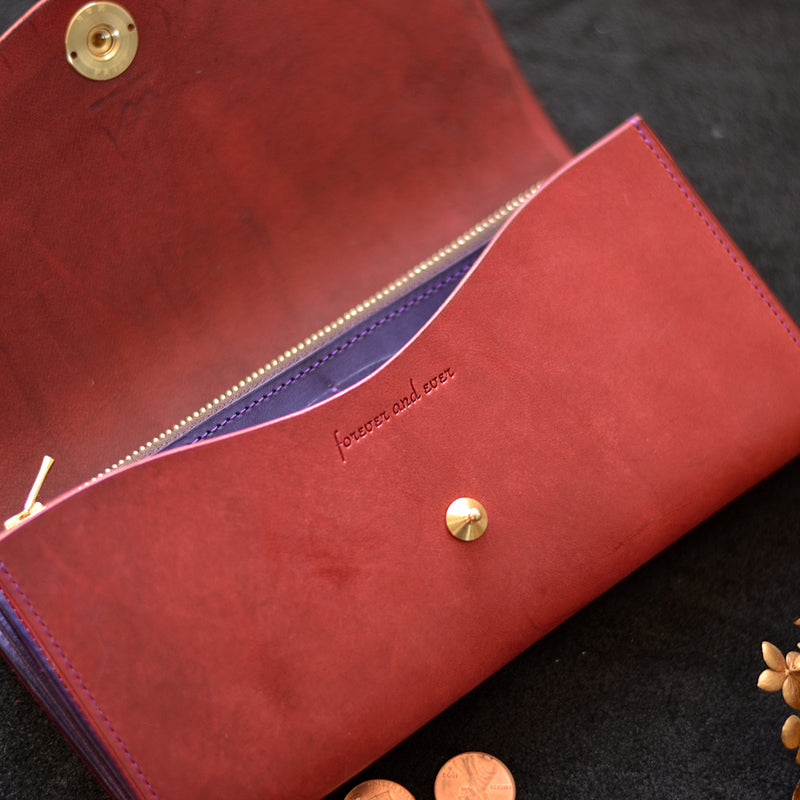 差し色・糸色が選べる！】たっぷり入る！ロングウォレットtype201