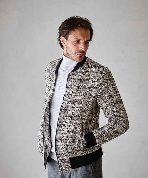 ツィードチェックボンバージャケット｜メンズファッション通販 MEN'S