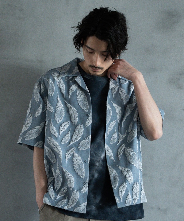 フェザージャガードジャージオープンカラーシャツ｜メンズファッション