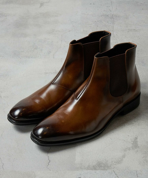 サイドゴアリアルレザーショートブーツ｜メンズファッション通販 MEN'S